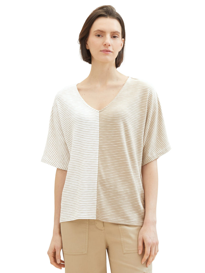 Striped T-shirt - Beige