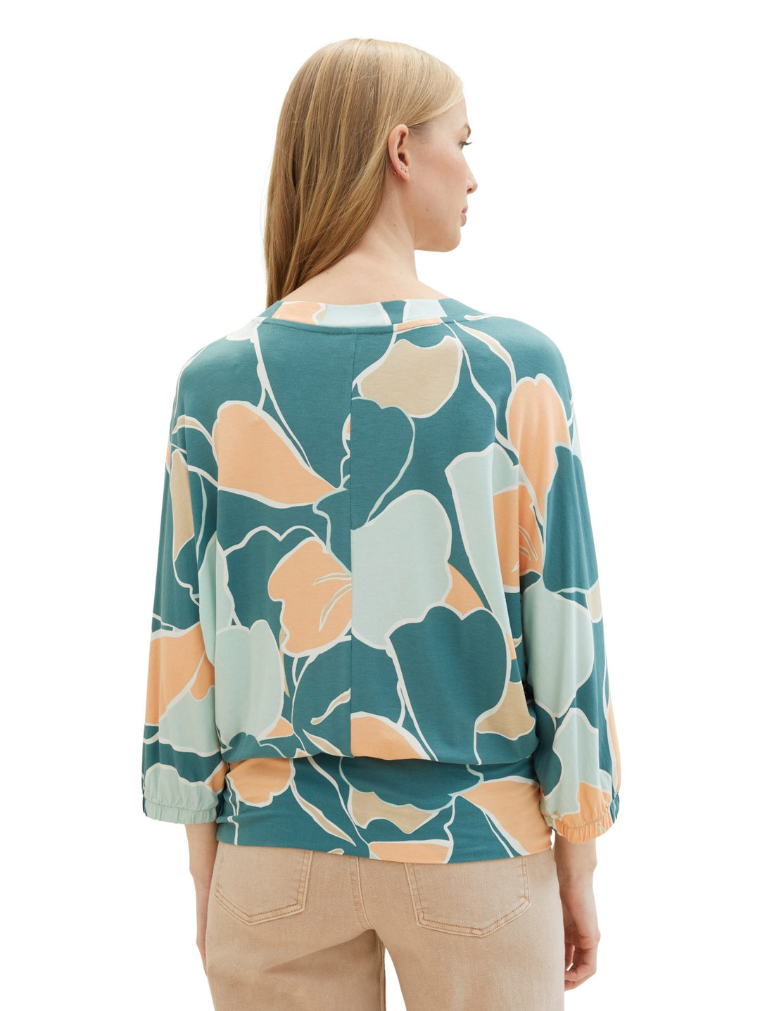 Patterned 3/4-sleeved shirt - Green