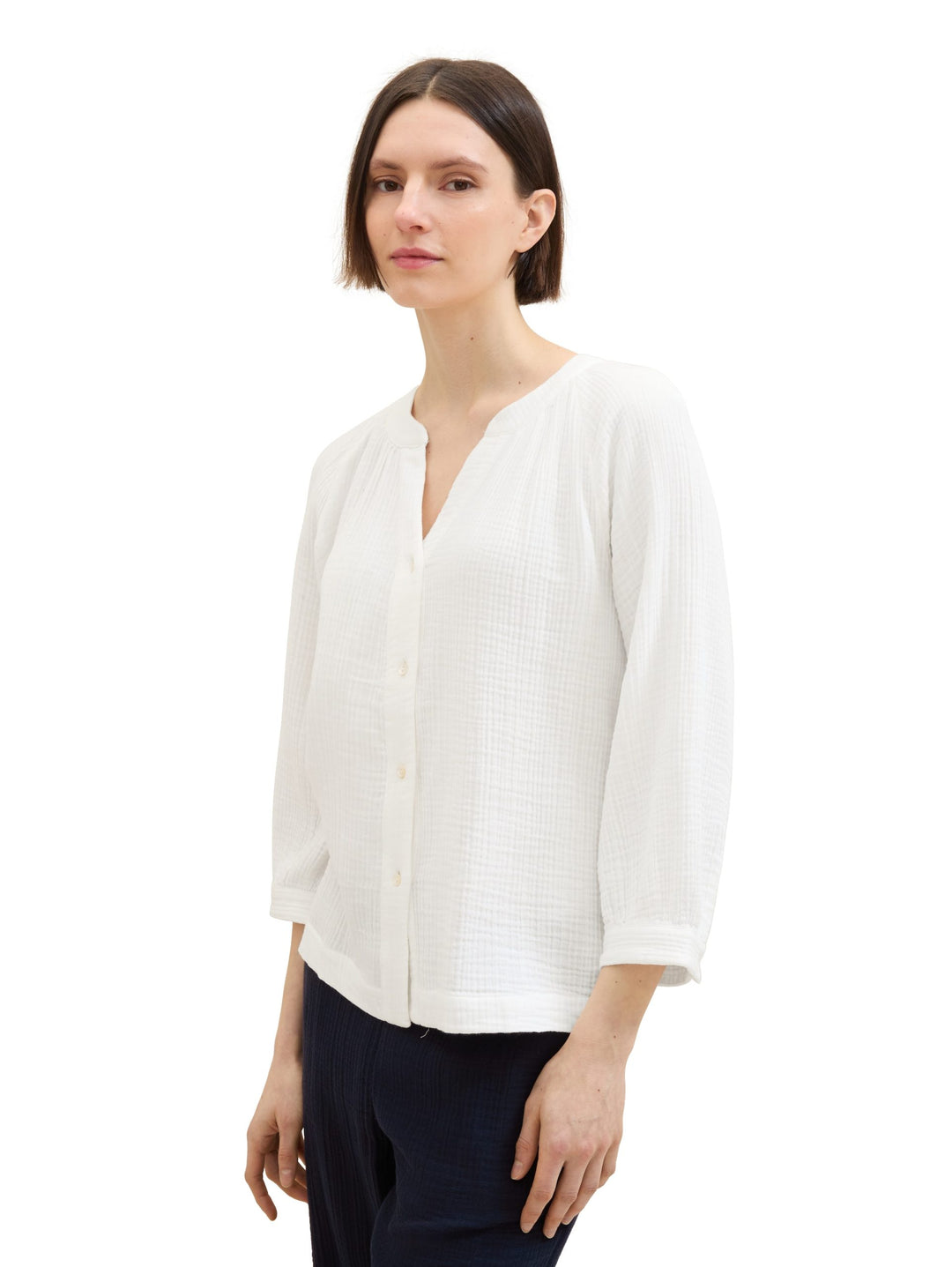 Crease-effect blouse - White