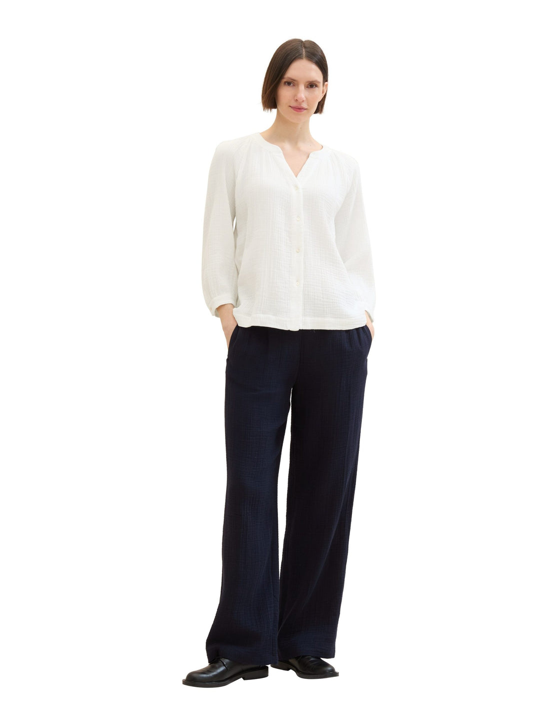 Crease-effect blouse - White