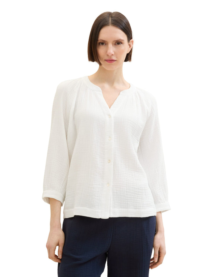 Crease-effect blouse - White