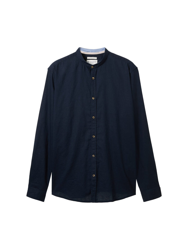 Shirt with linen - Blue