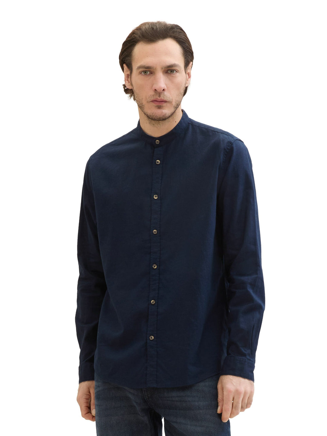 Shirt with linen - Blue