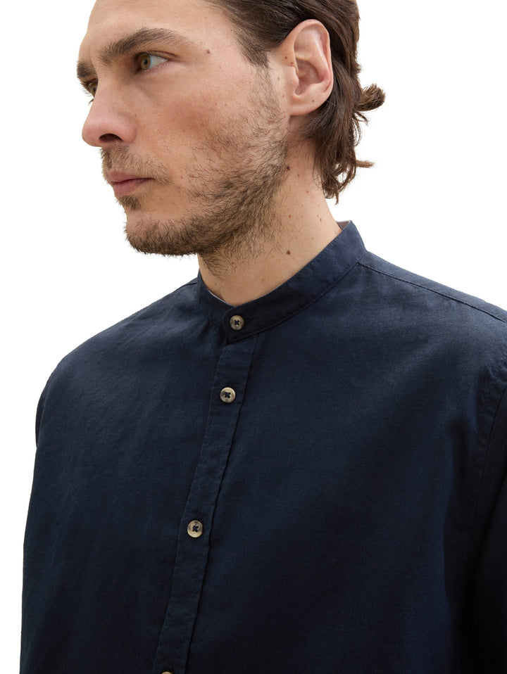 Shirt with linen - Blue