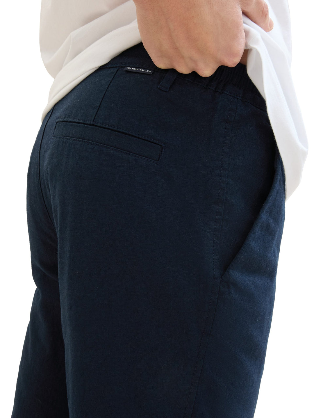 Regular chinos with linen - Blue