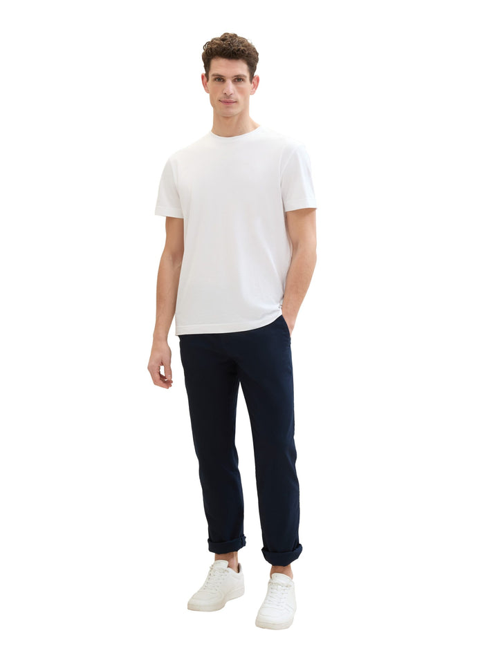 Regular chinos with linen - Blue