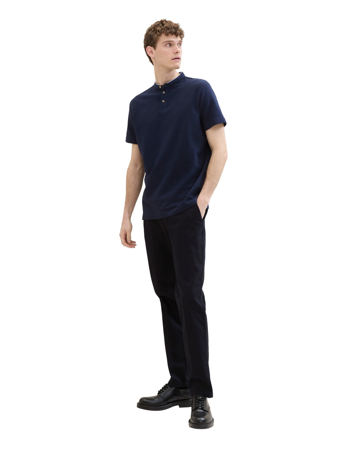 Polo shirt with a stand-up collar - Blue