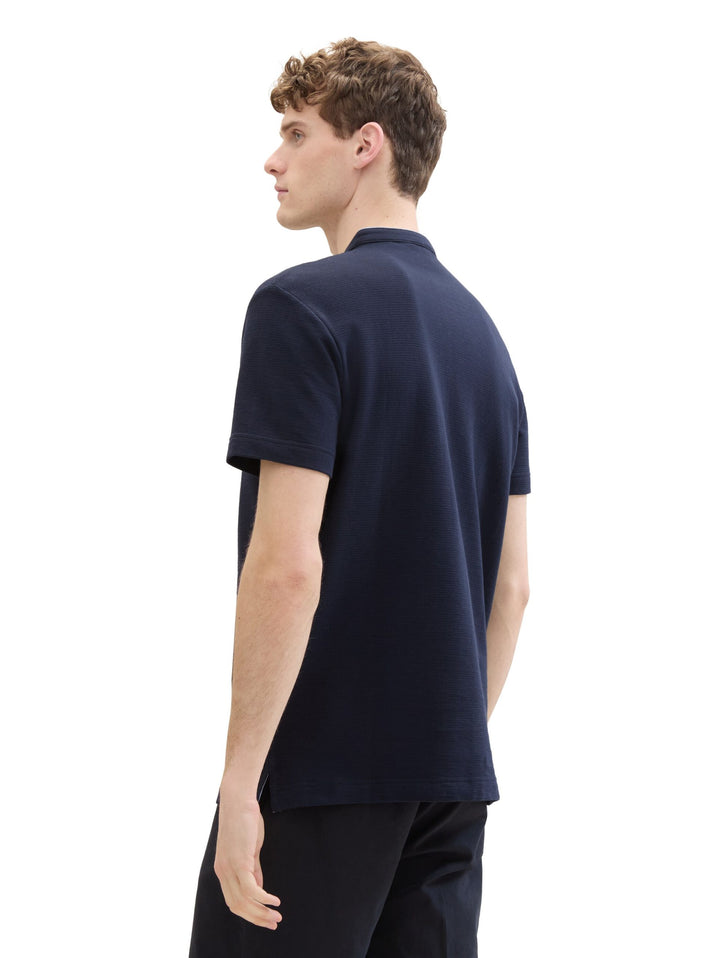 Polo shirt with a stand-up collar - Blue