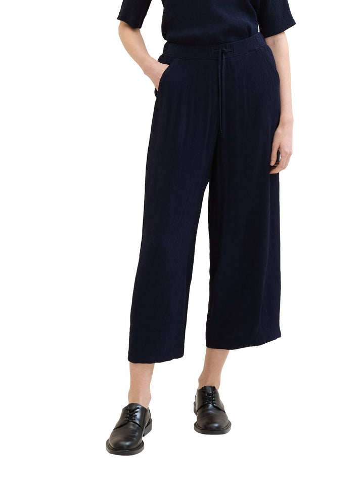 Cropped culotte trousers - Blue