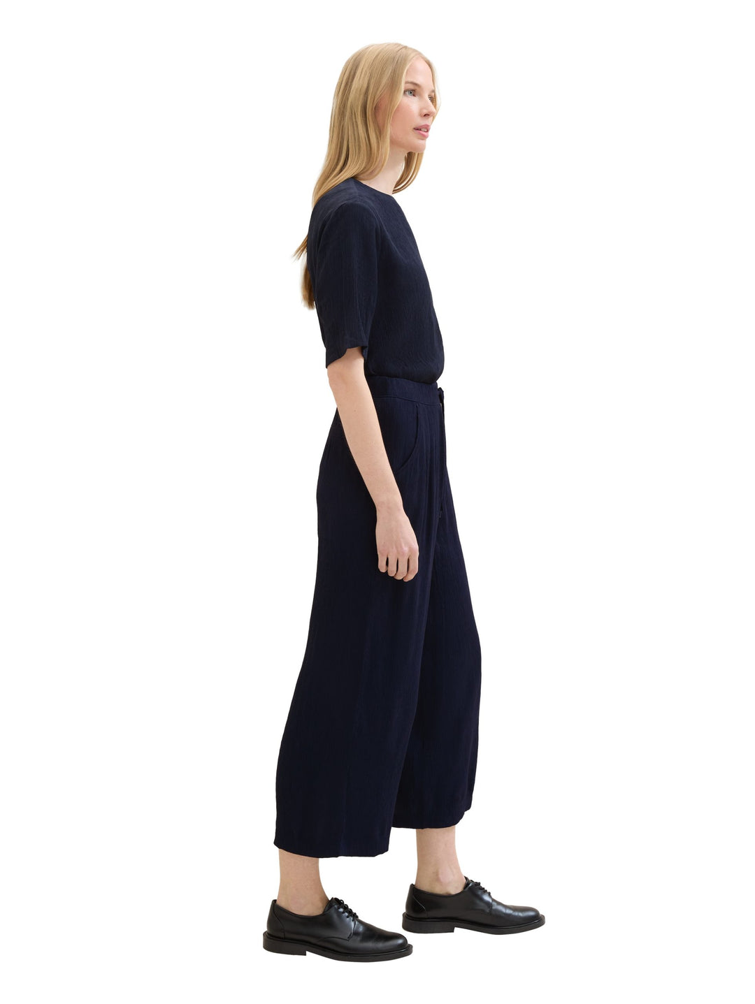 Cropped culotte trousers - Blue
