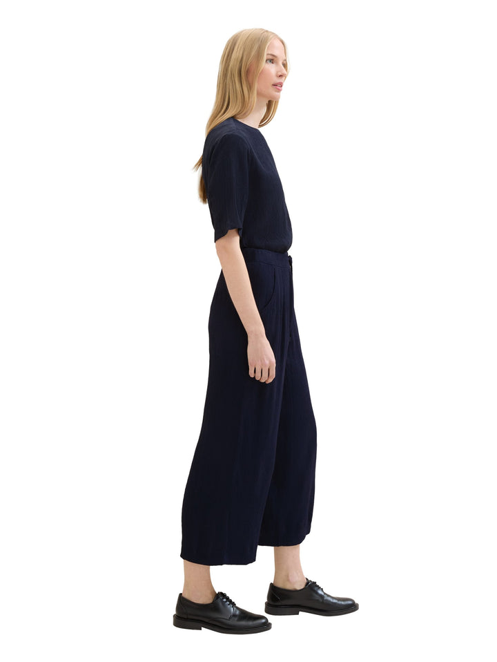 Cropped culotte trousers - Blue