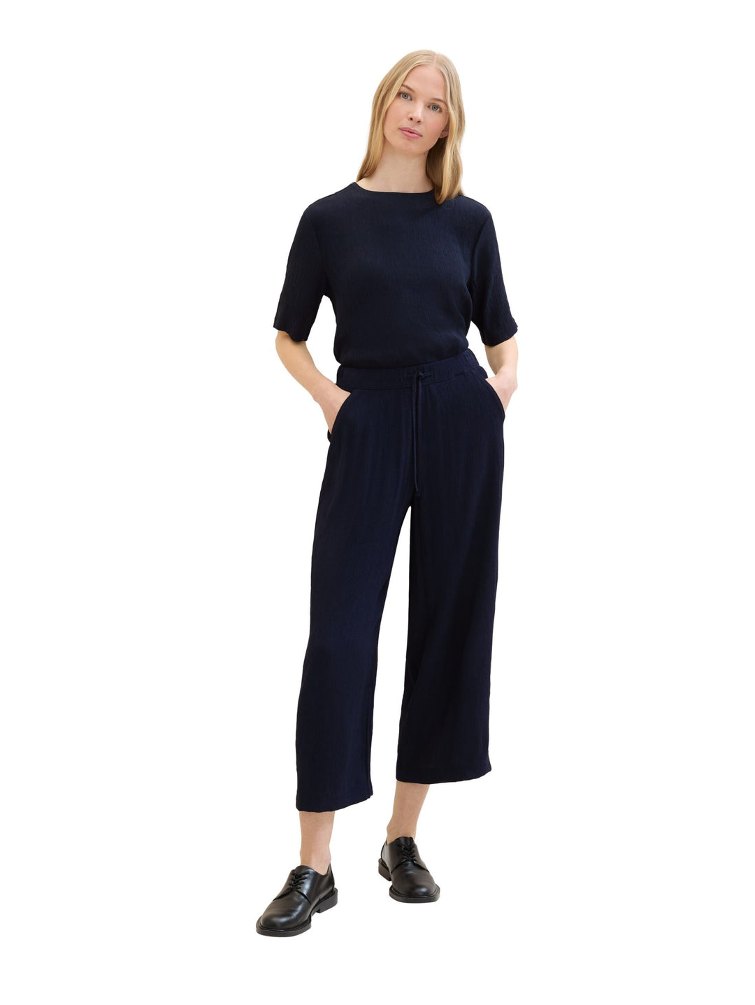 Cropped culotte trousers - Blue