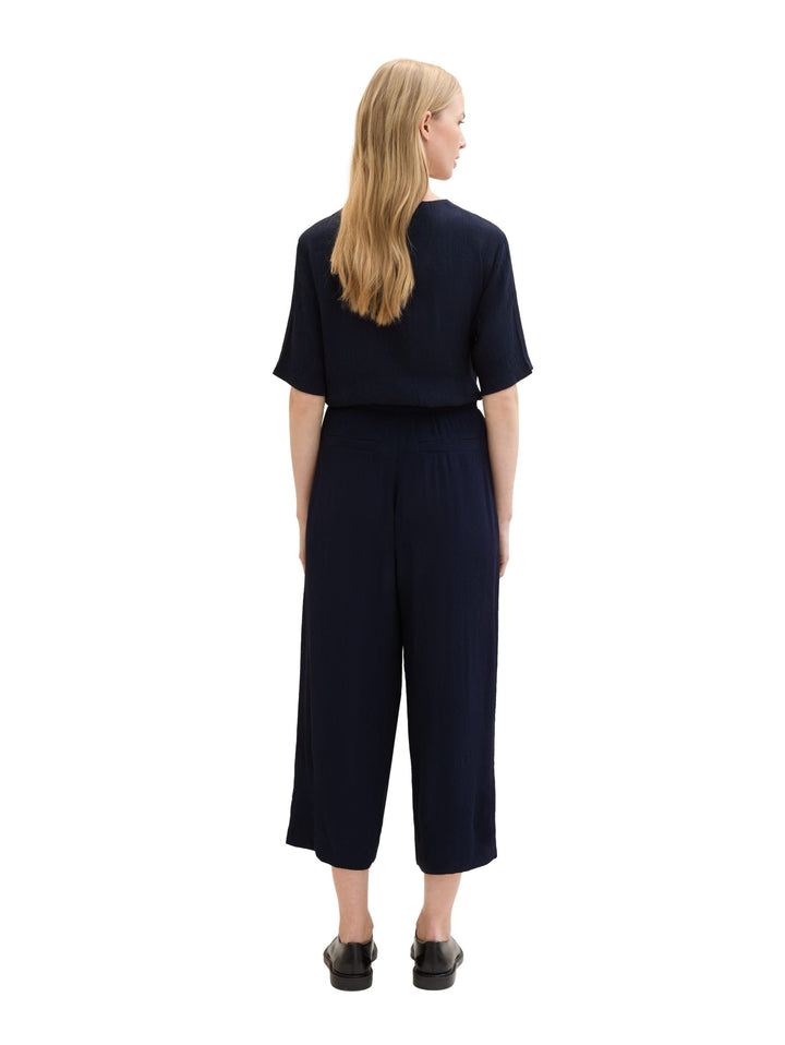 Cropped culotte trousers - Blue