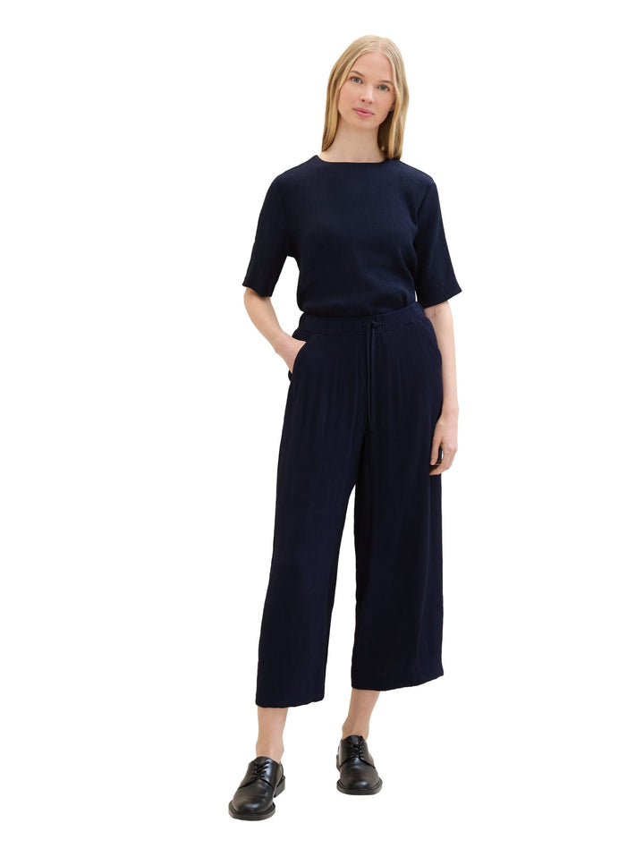 Cropped culotte trousers - Blue