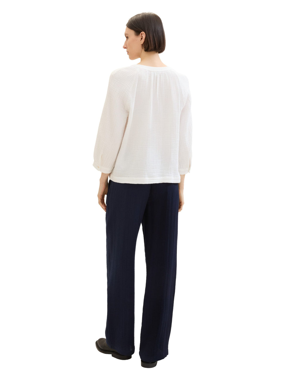 Trousers with wide legs - Blue
