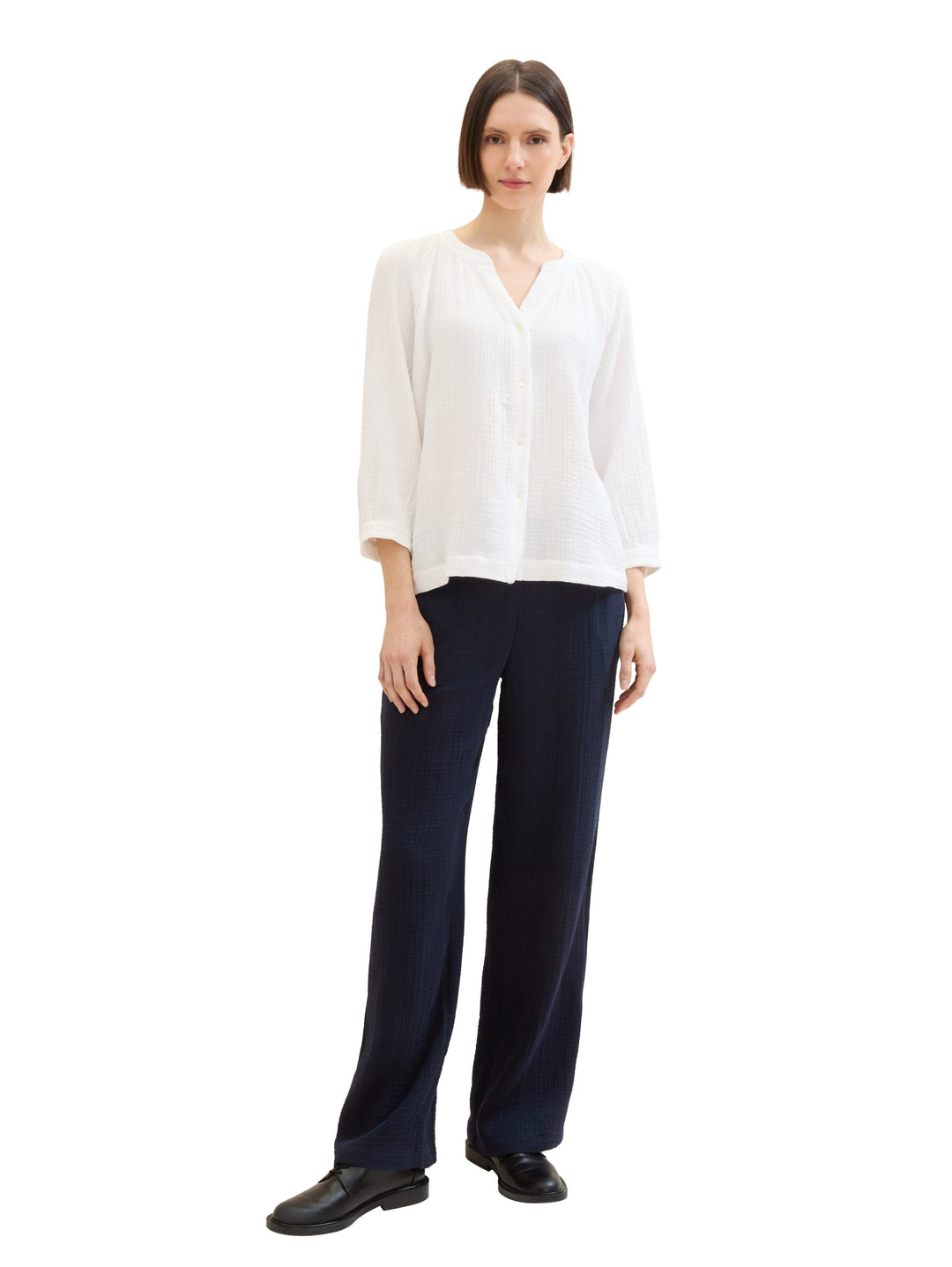 Trousers with wide legs - Blue