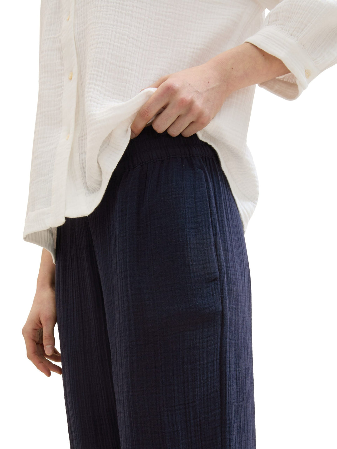 Trousers with wide legs - Blue