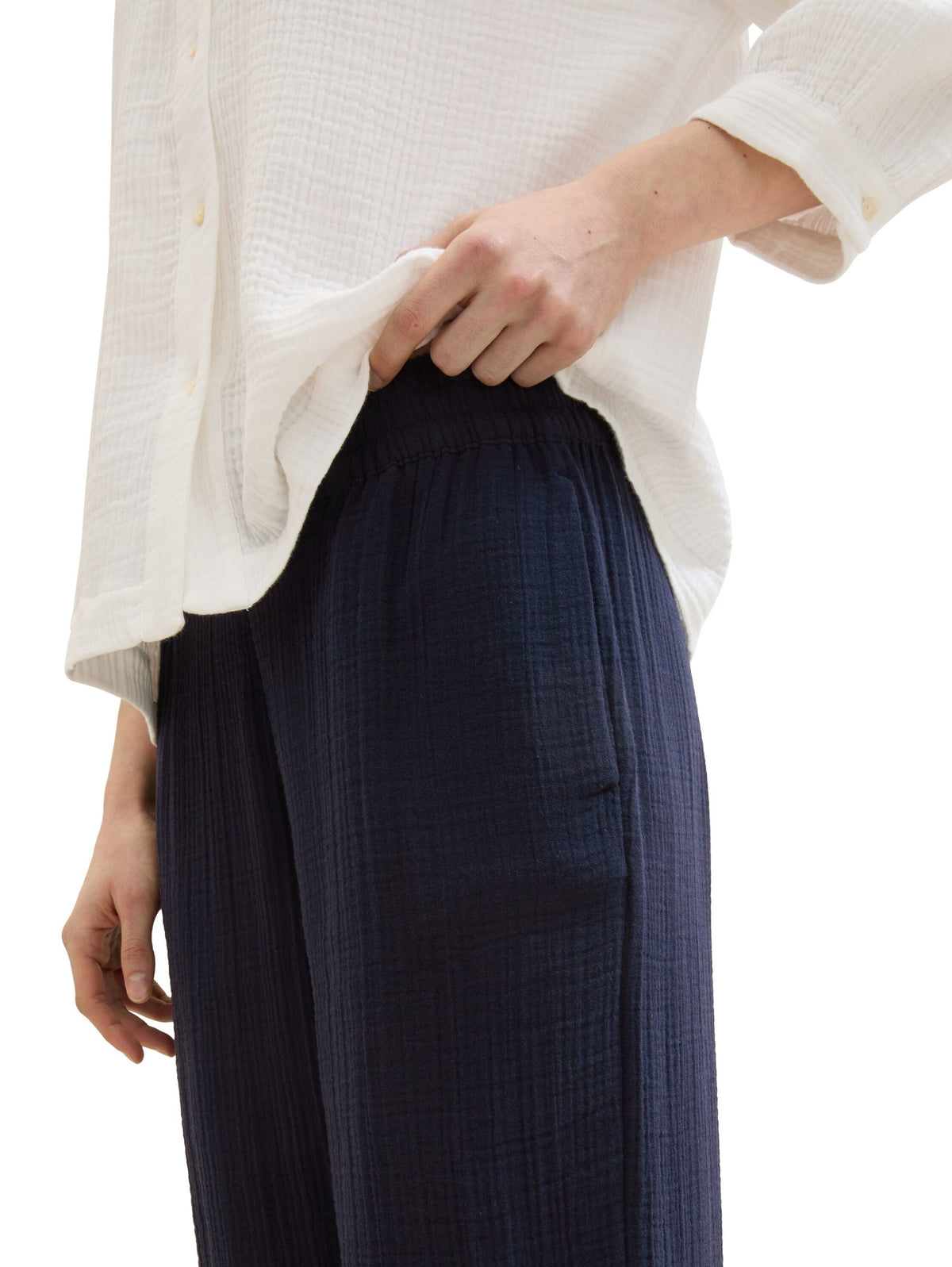 Trousers with wide legs - Blue