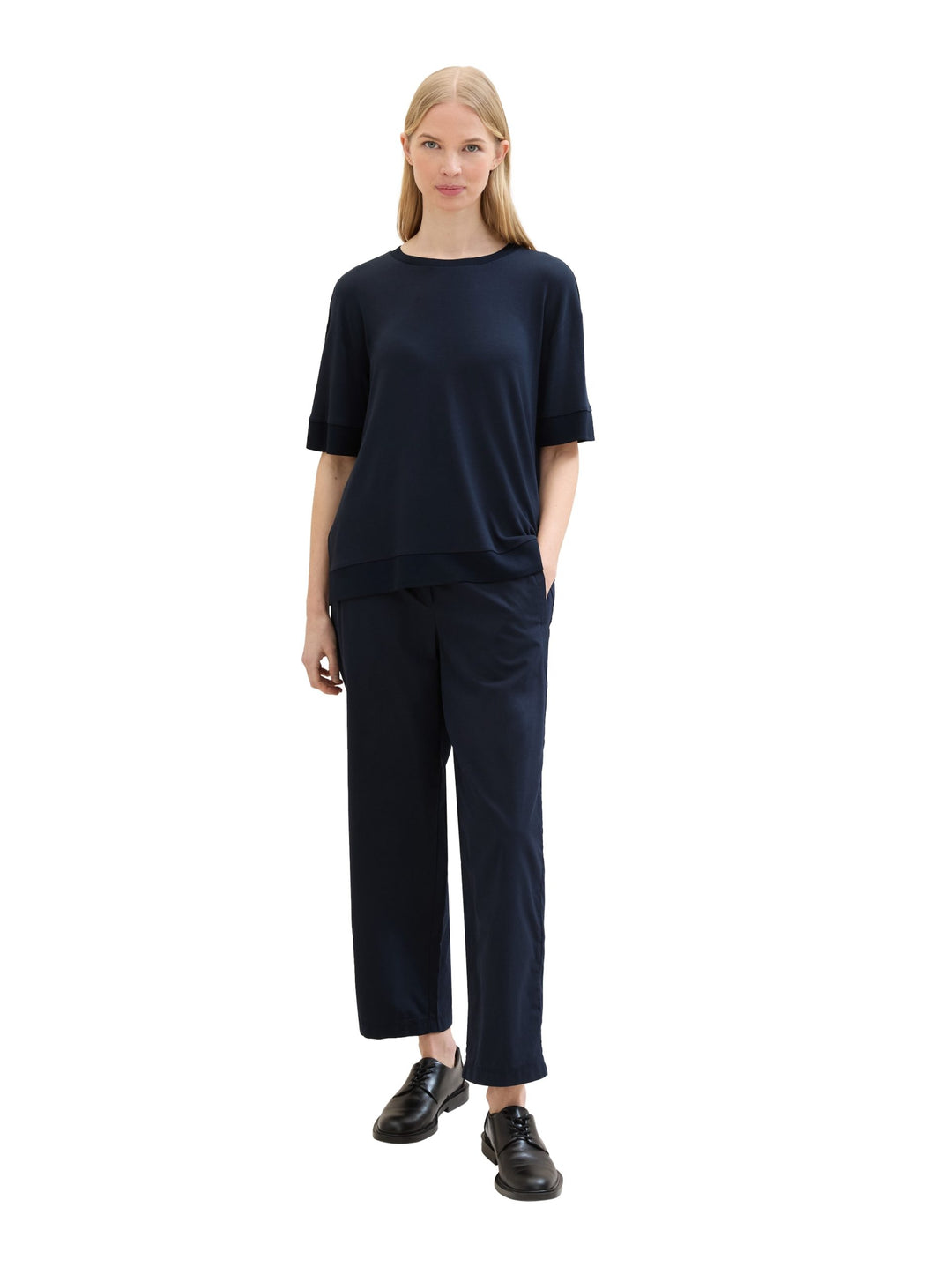 Loose-fit trousers with TENCEL™ Lyocell - Blue