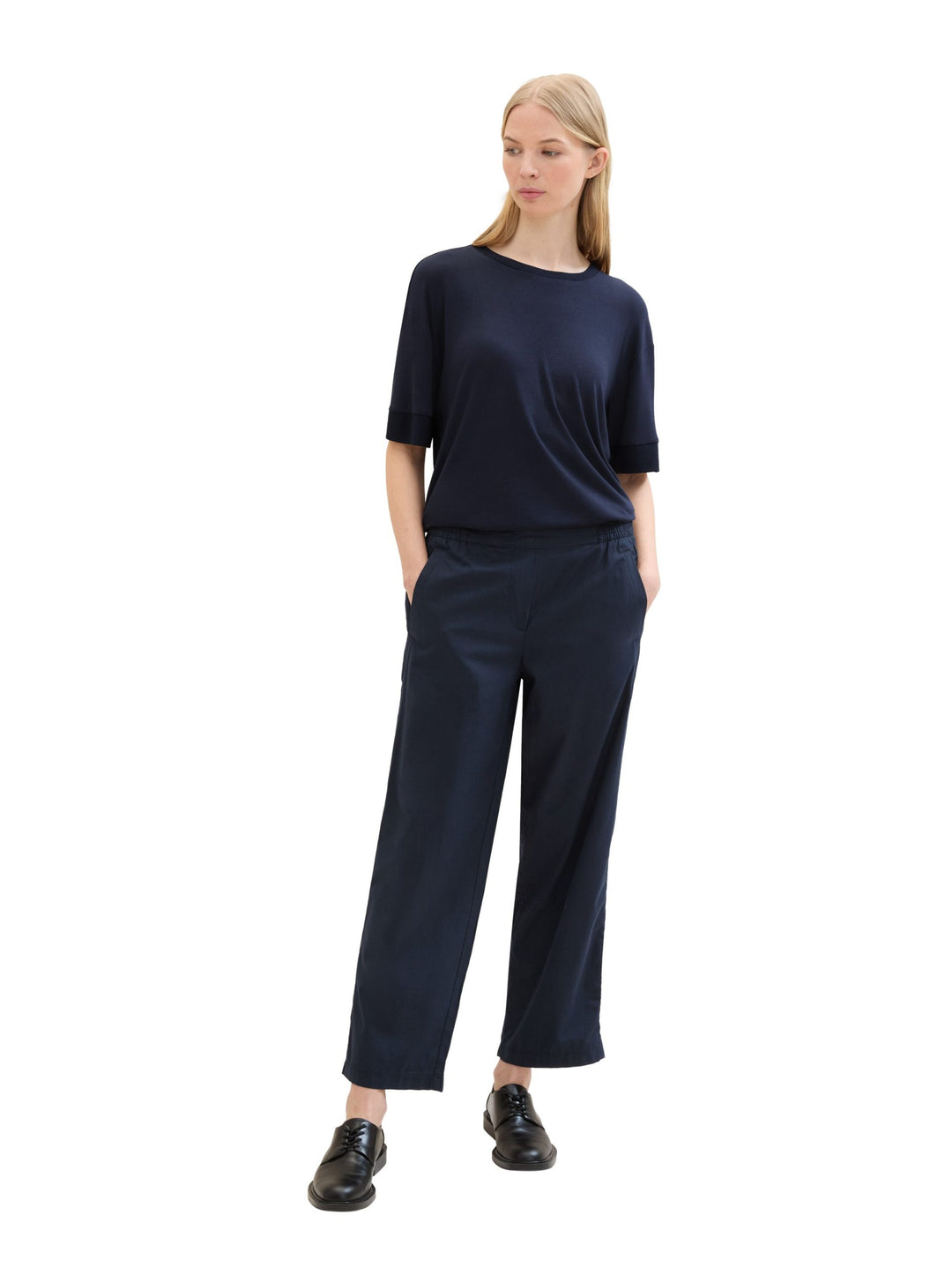 Loose-fit trousers with TENCEL™ Lyocell - Blue