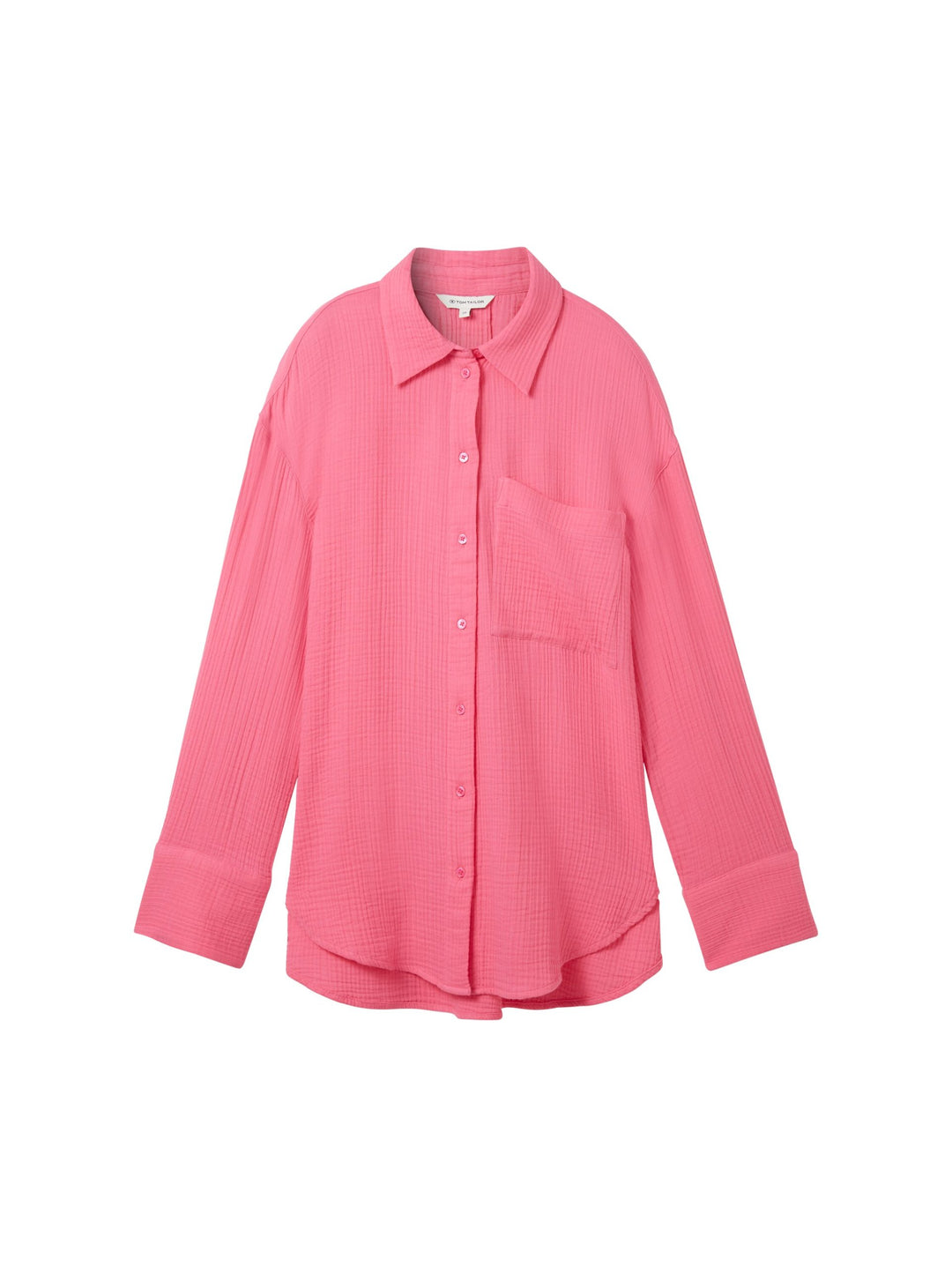 Muslin oversized blouse with texture - Pink