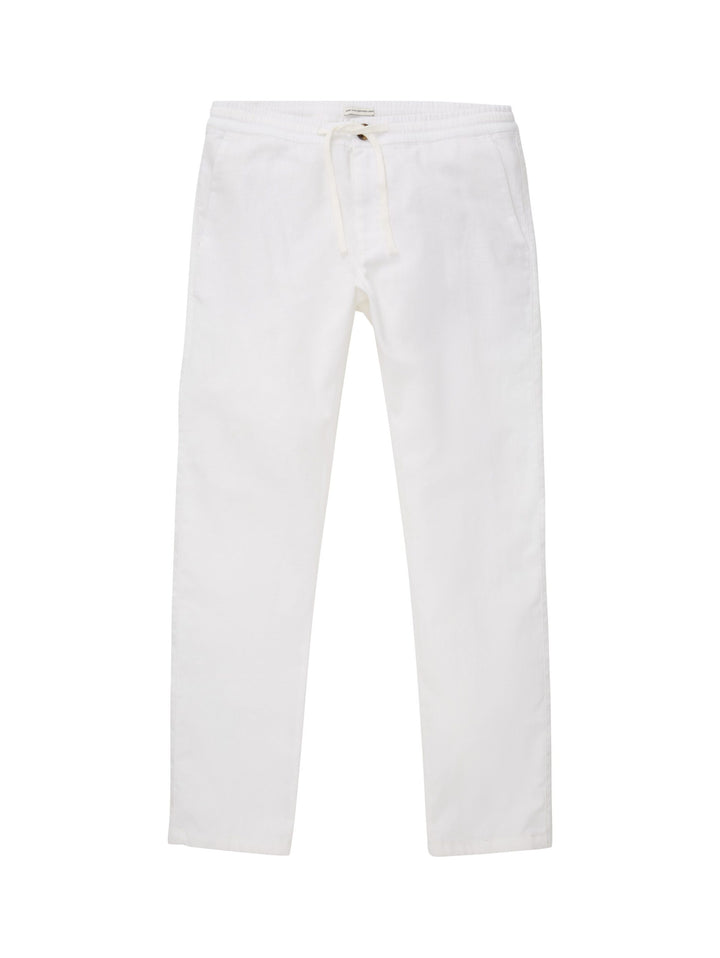 Trousers with linen - White