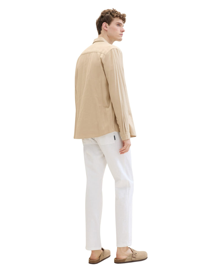 Trousers with linen - White