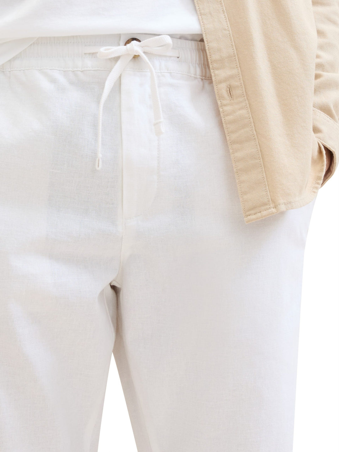 Trousers with linen - White