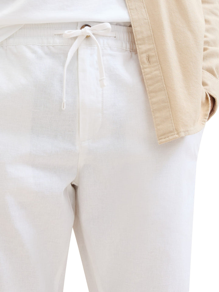 Trousers with linen - White