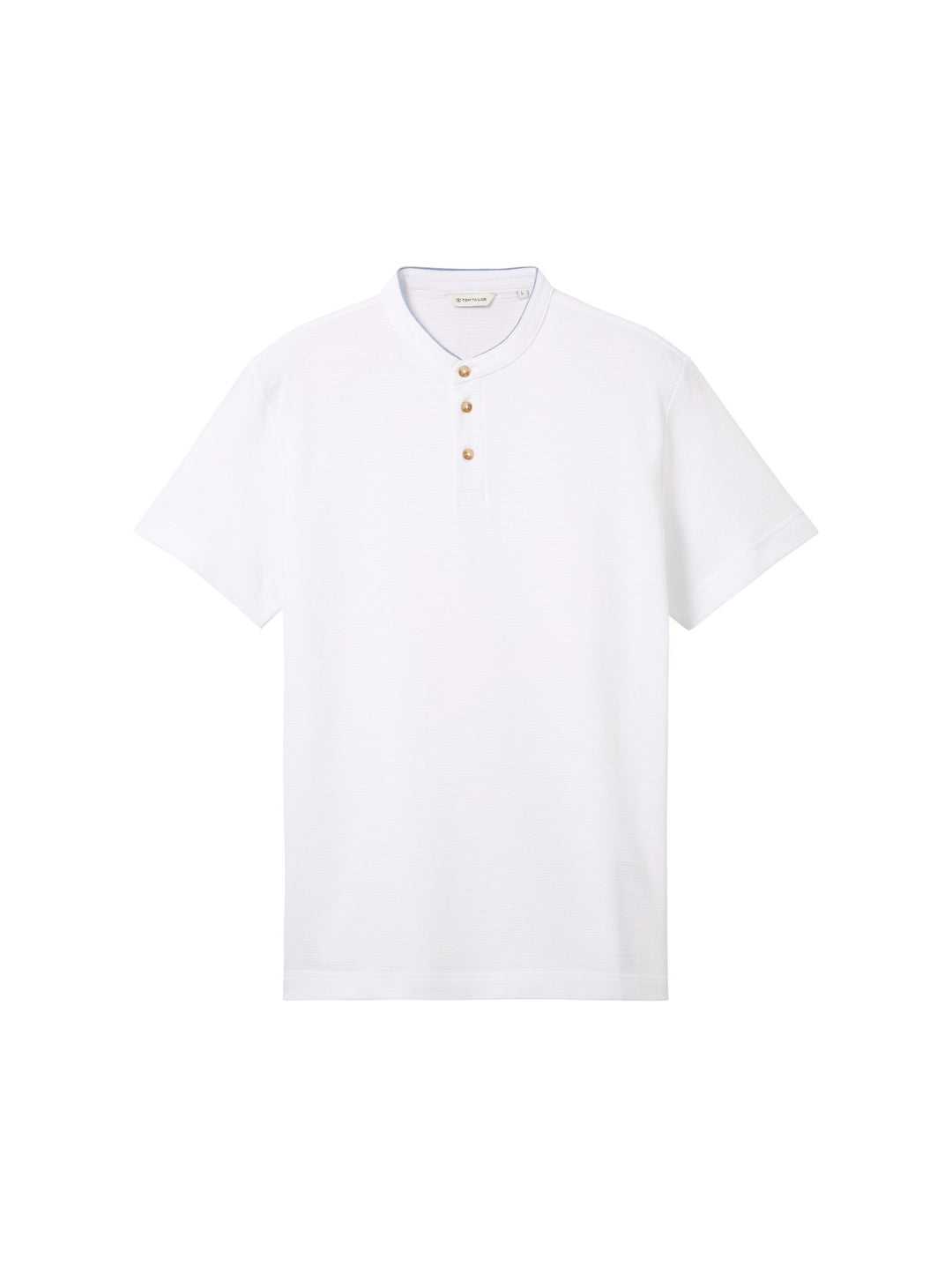 Polo shirt with a stand-up collar - White