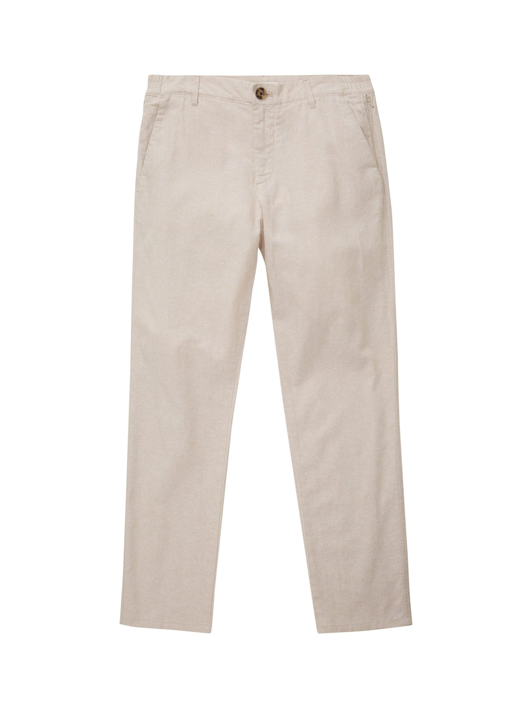 Regular chinos with linen - Brown