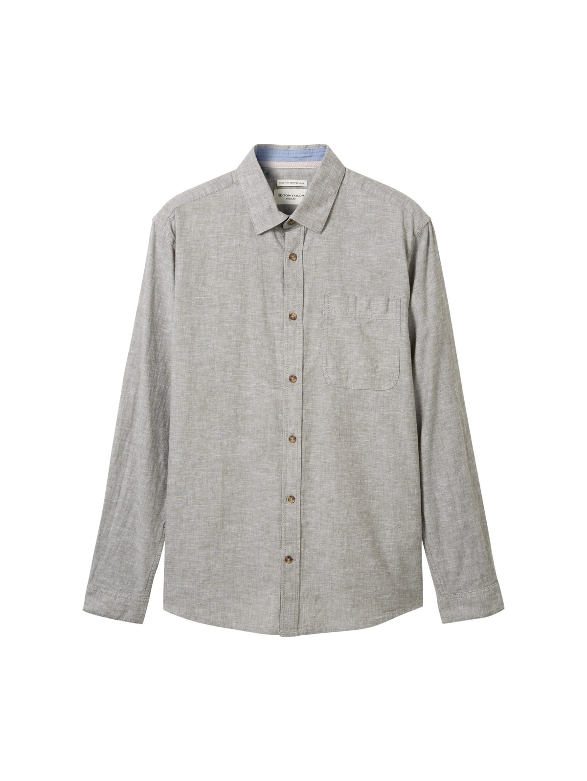 Regular-fit shirt with linen - Green