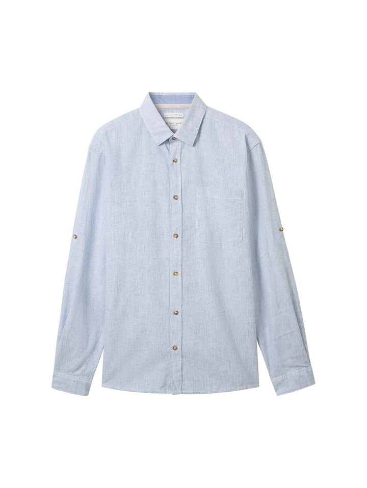 Shirt with linen - Blue