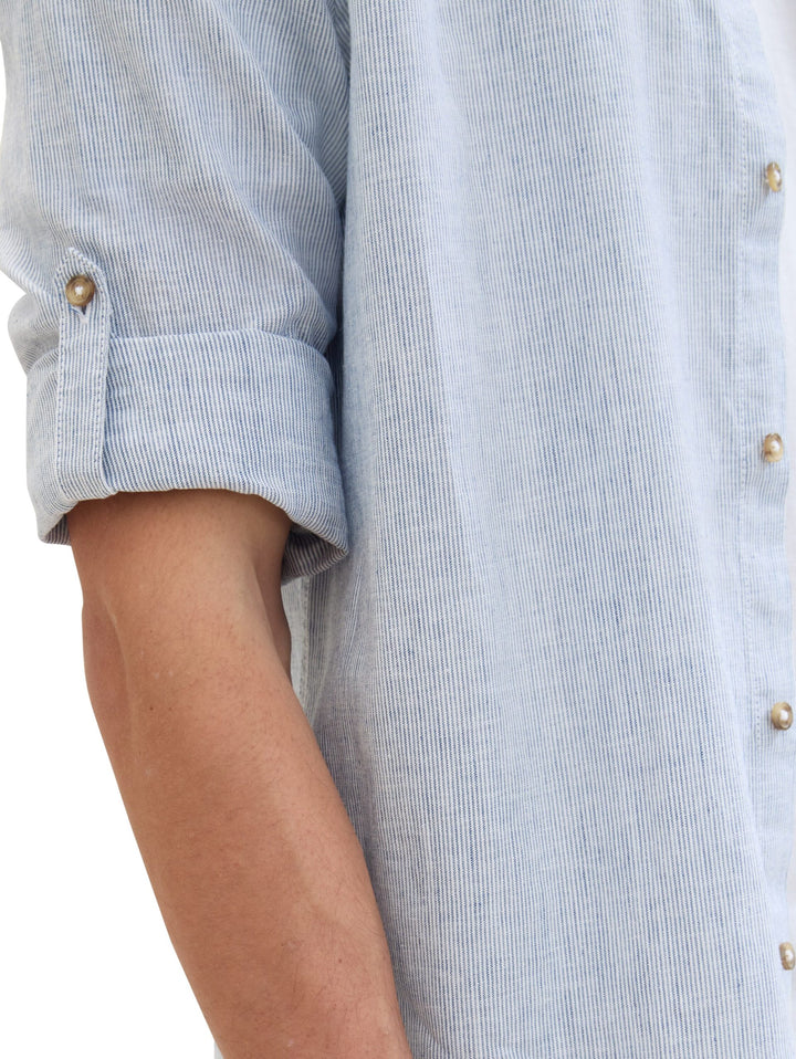 Shirt with linen - Blue