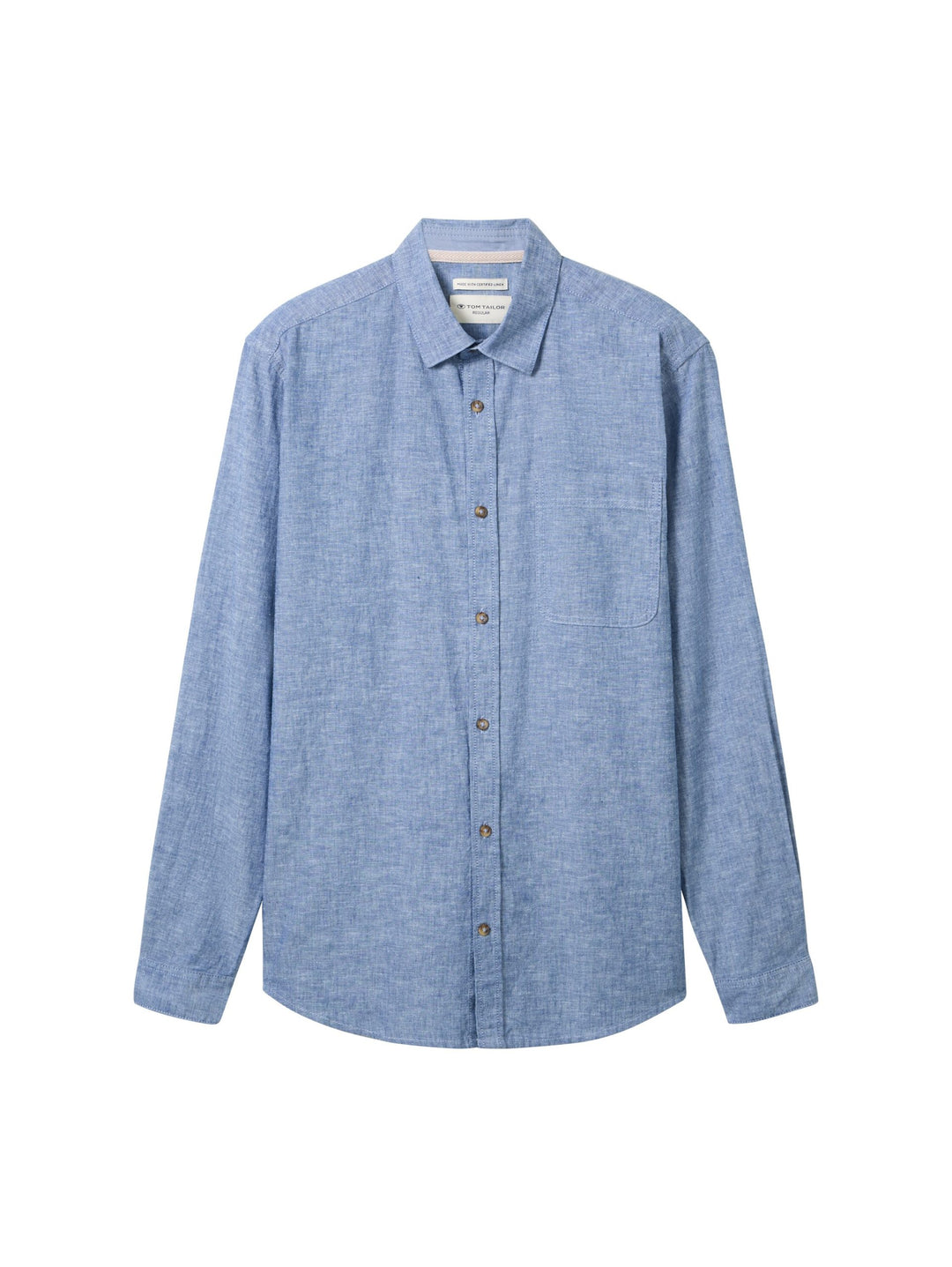 Regular-fit shirt with linen - Blue