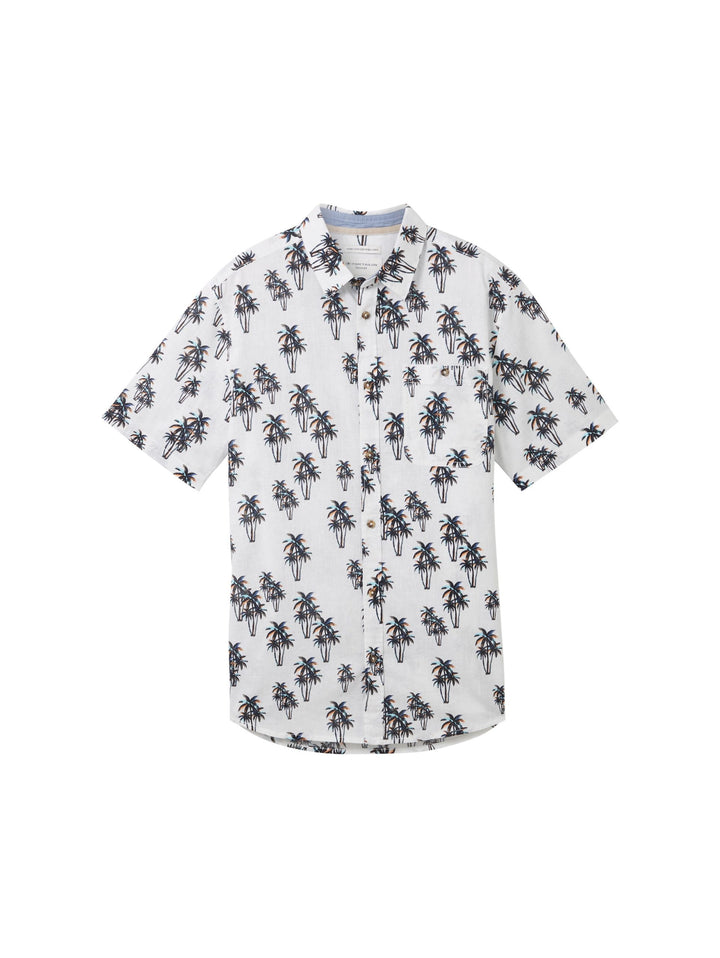 Shirt with linen - White