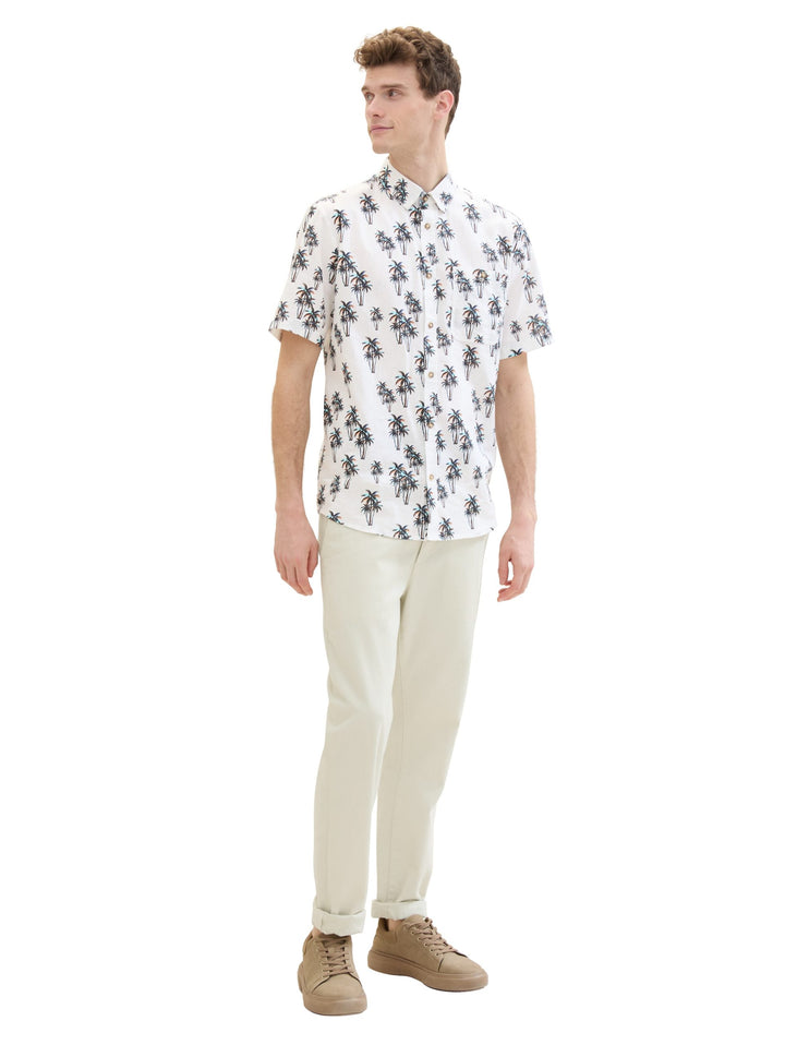 Shirt with linen - White