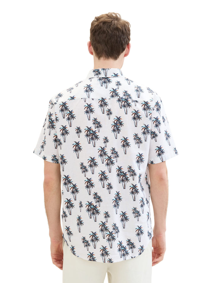 Shirt with linen - White