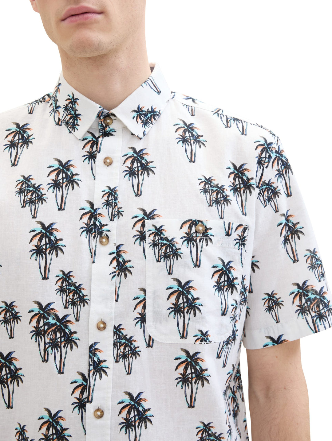 Shirt with linen - White