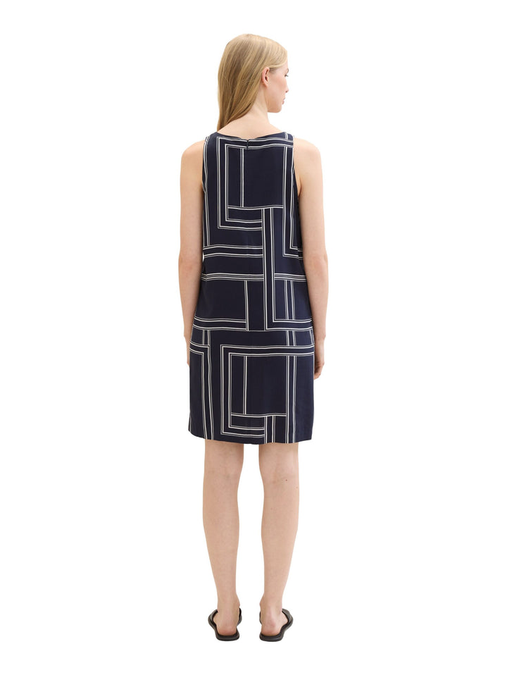 Dress with an all-over print - Blue