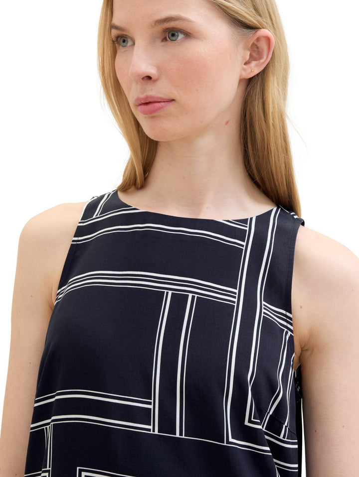 Dress with an all-over print - Blue