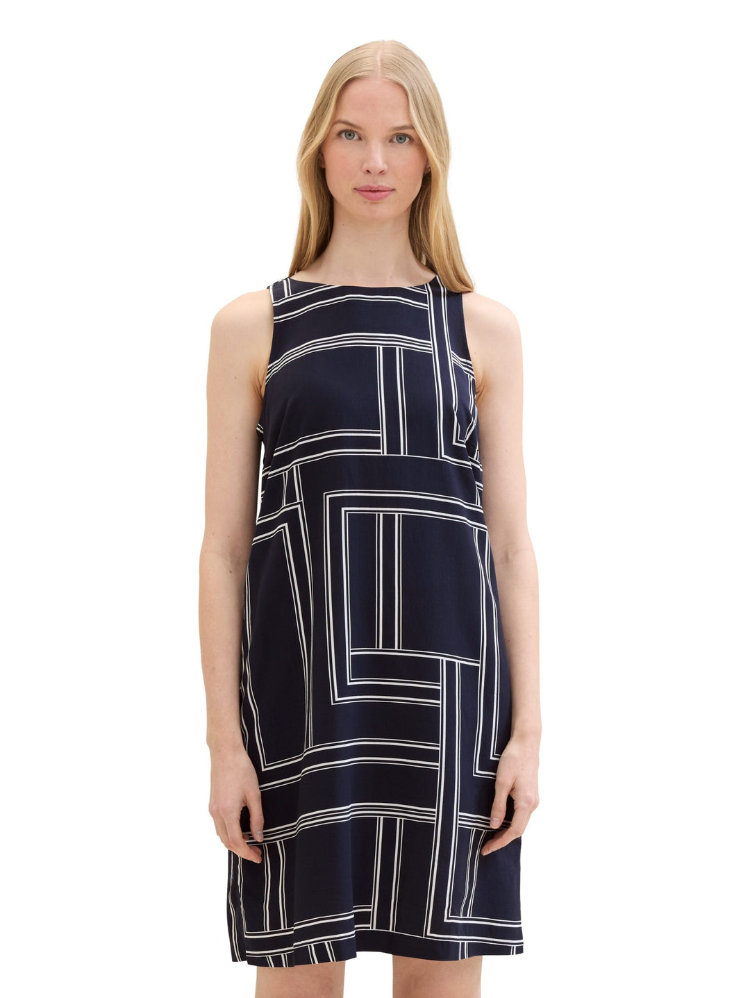 Dress with an all-over print - Blue