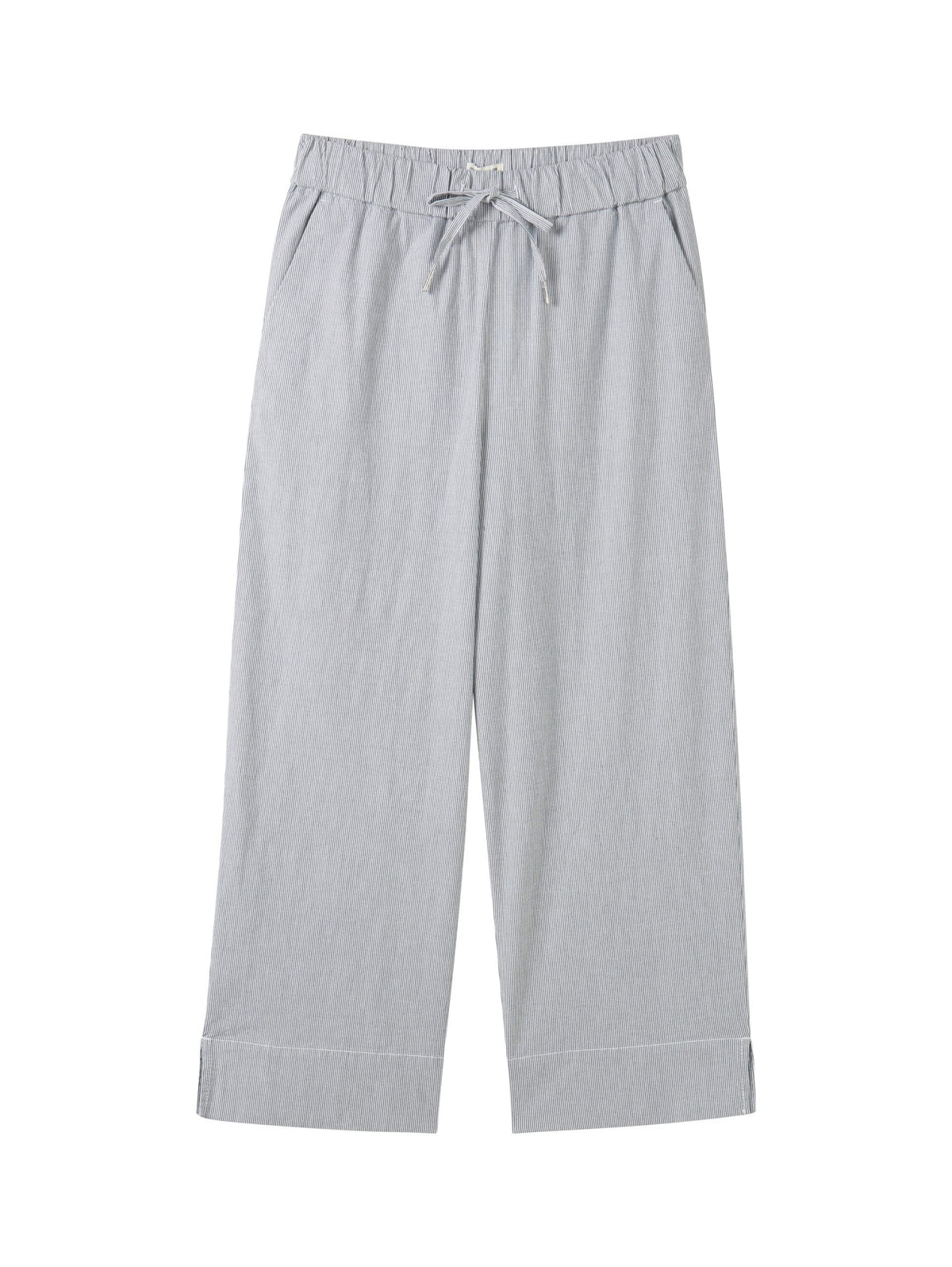 Striped trousers with organic cotton - Blue