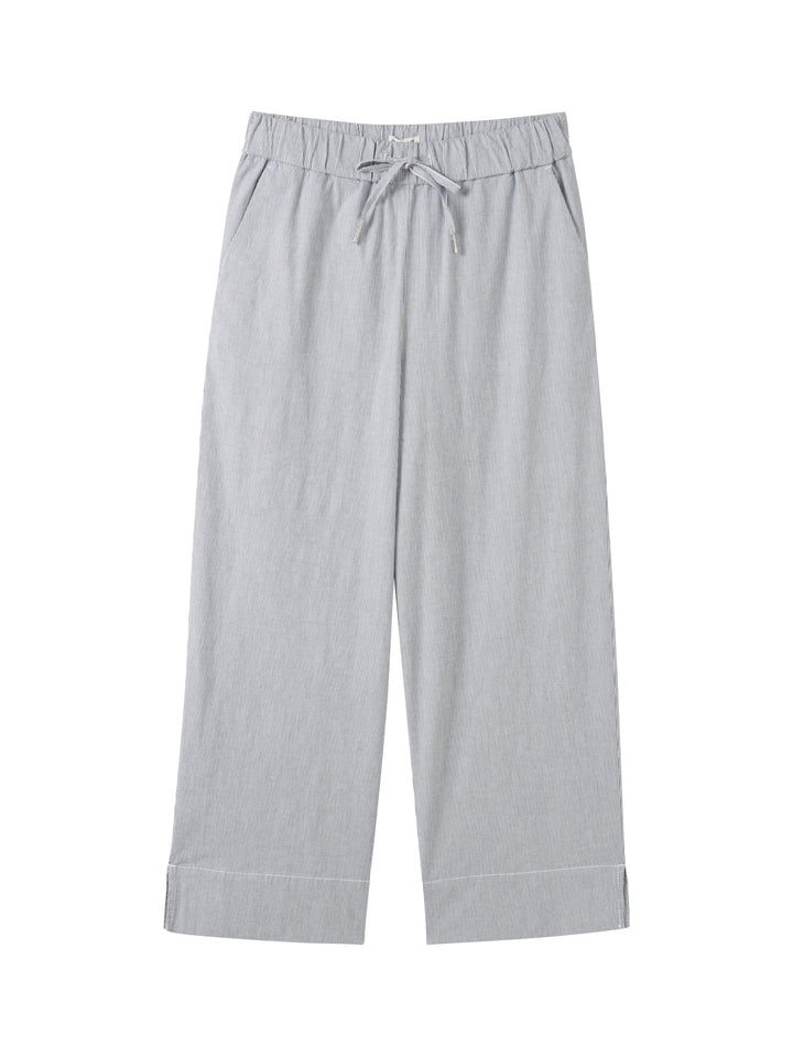 Striped trousers with organic cotton - Blue