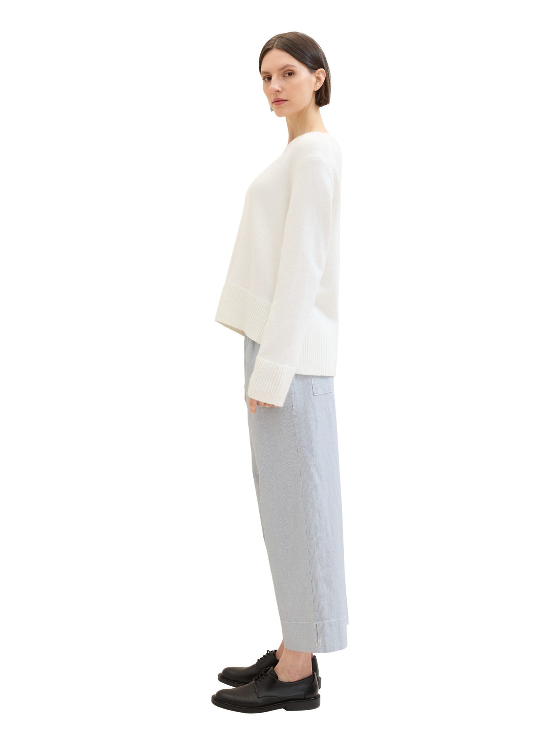 Striped trousers with organic cotton - Blue
