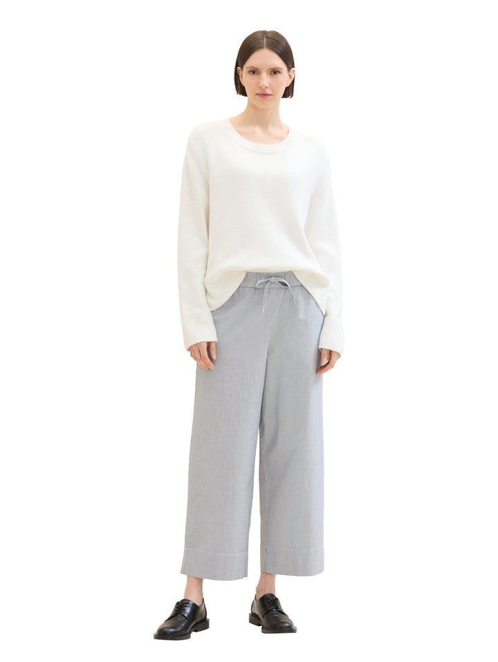Striped trousers with organic cotton - Blue