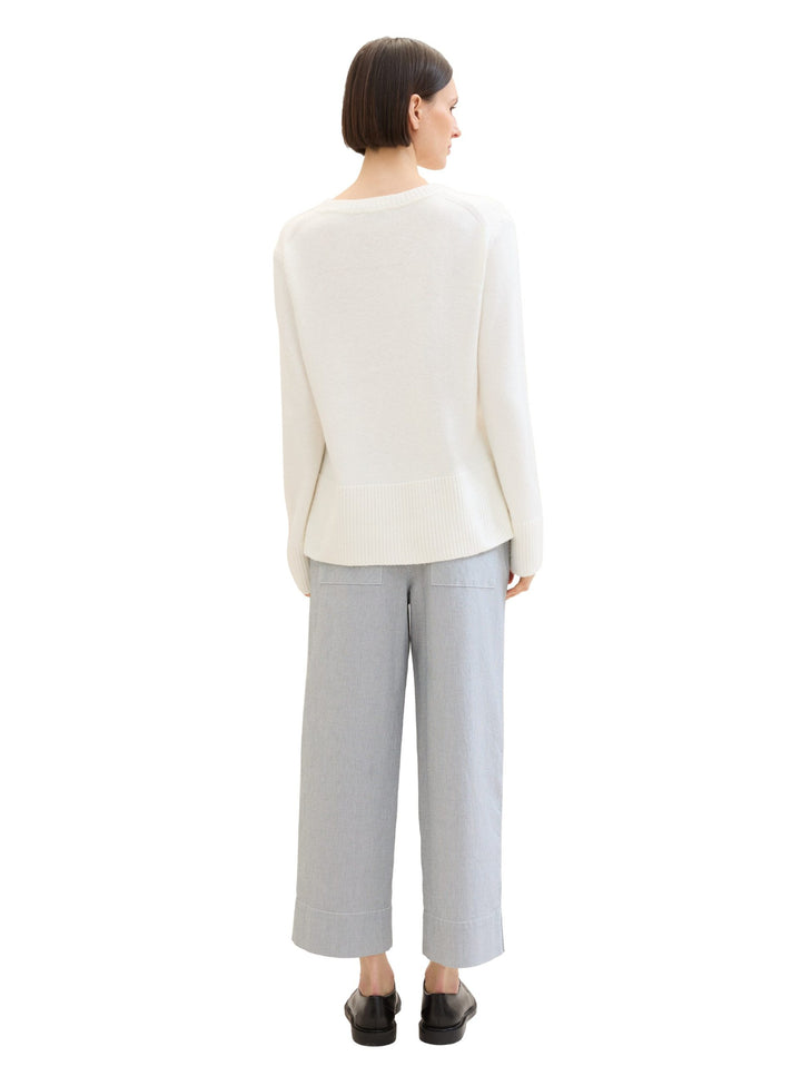 Striped trousers with organic cotton - Blue