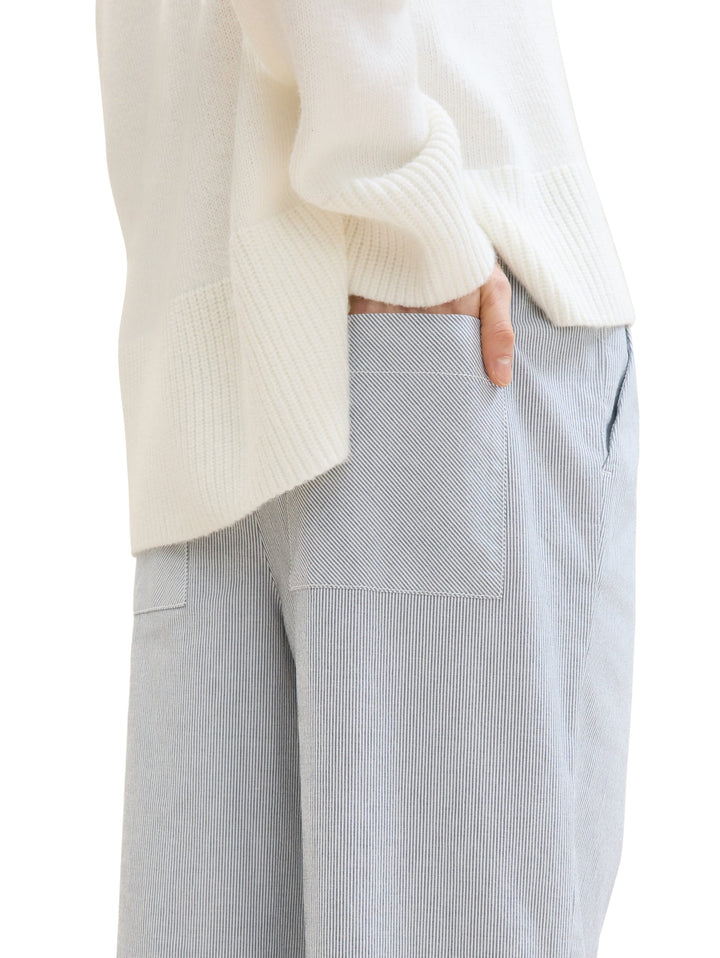 Striped trousers with organic cotton - Blue
