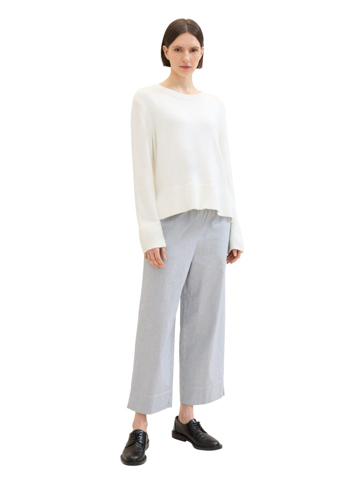 Striped trousers with organic cotton - Blue