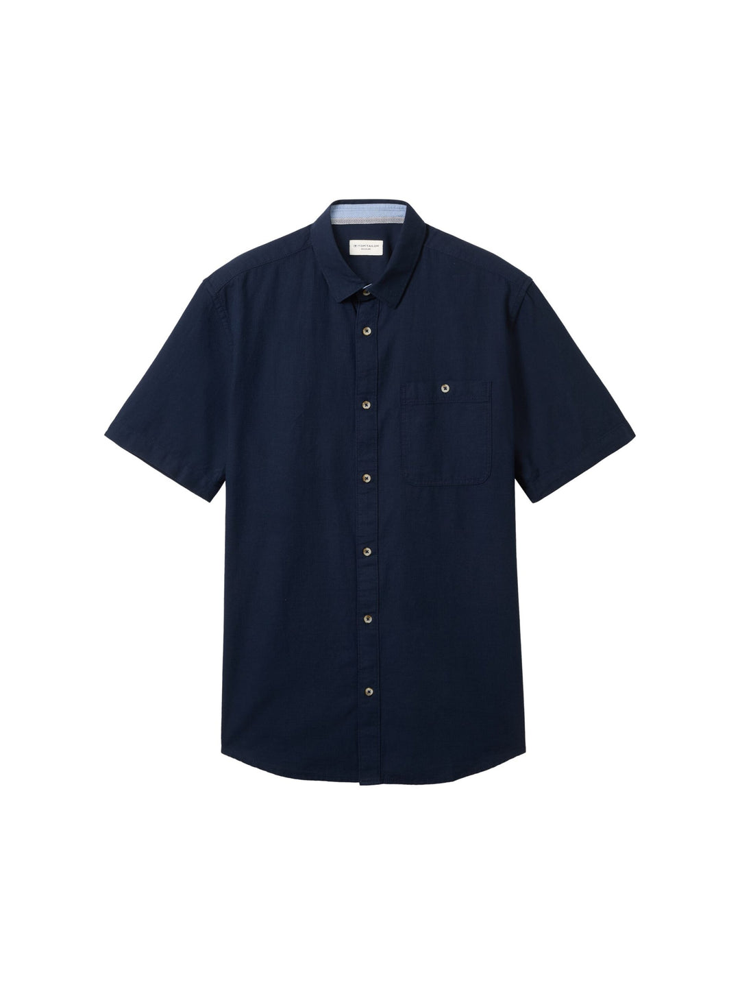 Short-sleeved shirt with a chest pocket - Blue
